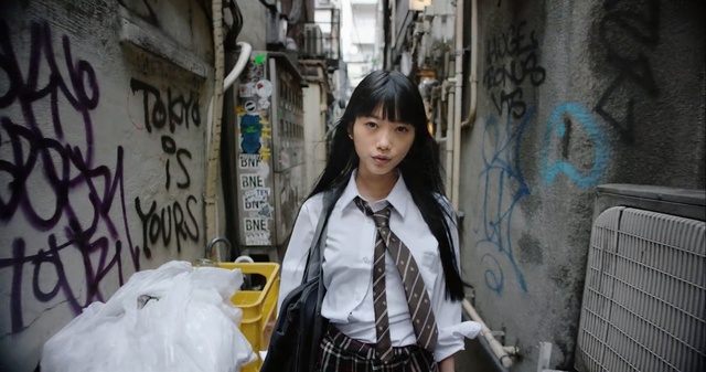 Video Reference: road, girl, snapshot, street, black hair, costume, Person