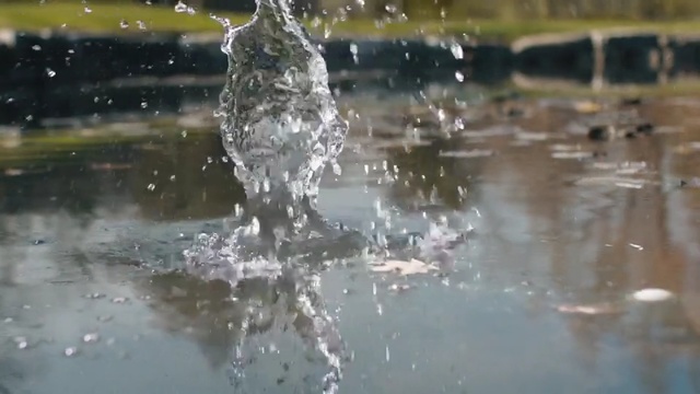 Video Reference: Water, Water resources, Reflection, Fountain, Drop, Pond, Watercourse, Water feature, Drizzle, Sunlight