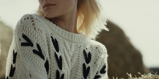 Video Reference: White, Wool, Woolen, Clothing, Sweater, Outerwear, Crochet, Knitting, Lace, Shoulder