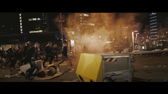 Video Reference: screenshot, night, crowd, smoke, darkness, midnight, city, metropolis, computer wallpaper, riot, Person