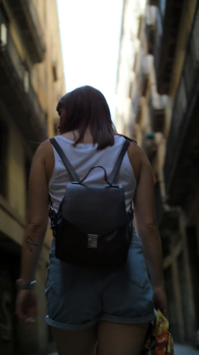Video Reference: Backpack, Vacation, Photography, Black hair, Tourism, Back, Adventure