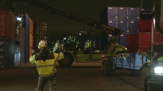 Video Reference: transport, mode of transport, vehicle, night, asphalt, tree
