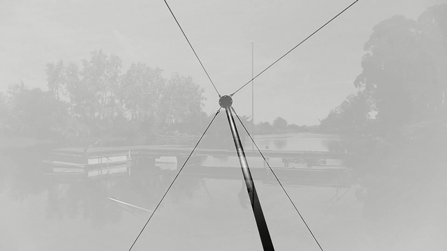 Video Reference: black and white, sky, fog, monochrome photography, cloud, monochrome, line, overhead power line, mist, angle, Person