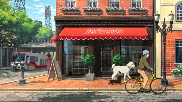 Video Reference: Building, Awning, Café, Vehicle, Bicycle, Neighbourhood, Facade, Coffeehouse, Street, Restaurant