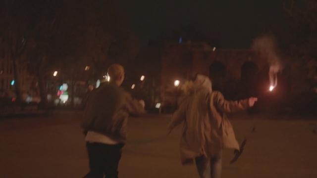 Video Reference: night, darkness, light, event, fun, evening, fire, recreation, midnight, crowd