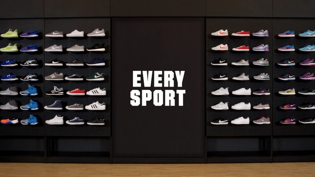 Video Reference: Footwear, Shoe store, Sportswear, Shoe, Shelf, Display case, Room, Closet, Font, T-shirt