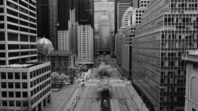 Video Reference: Metropolis, Metropolitan area, Urban area, City, White, Skyscraper, Black-and-white, Cityscape, Human settlement, Downtown