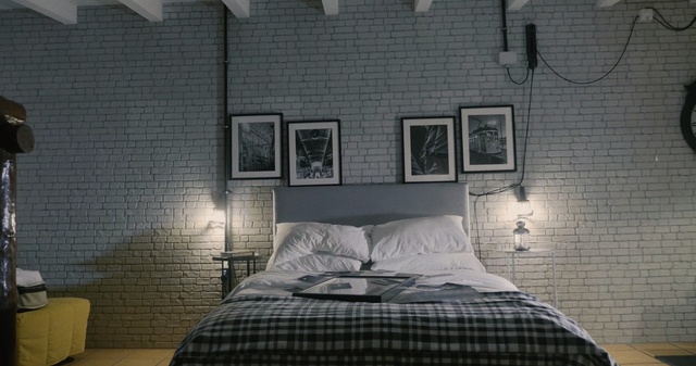 Video Reference: wall, room, bedroom, architecture, interior design, home, furniture, lighting, window, bed