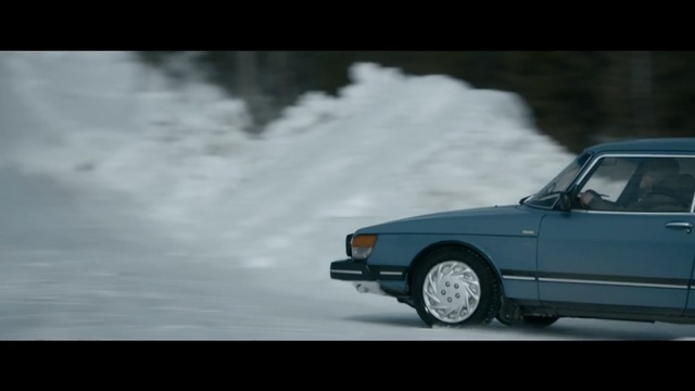 Video Reference: car, vehicle, full size car, mode of transport, personal luxury car, automotive design, snow, performance car, hatchback, group b, Person