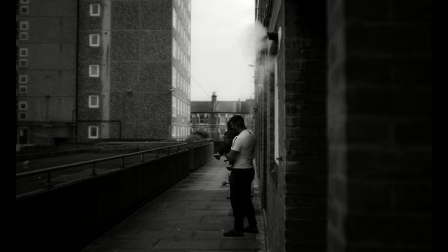 Video Reference: White, Black, Photograph, Black-and-white, Standing, Monochrome, Alley, Street, Monochrome photography, Snapshot