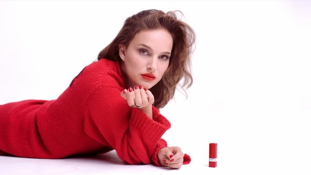 Video Reference: Red, Beauty, Lip, Skin, Sitting, Photography, Neck, Brown hair, Photo shoot, Model, Person