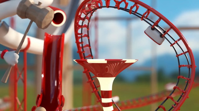 Video Reference: amusement ride, red, amusement park, roller coaster, recreation, fun, leisure, park, world