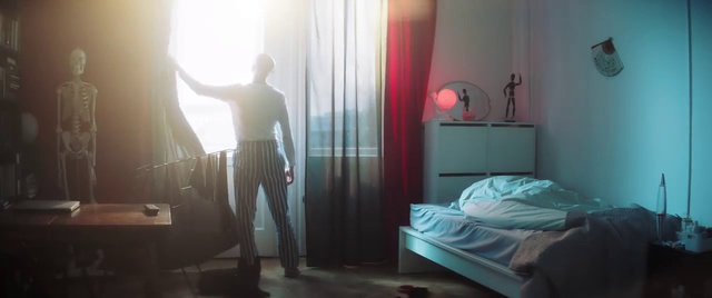 Video Reference: Room, Bed, Bedroom, Light, Bed sheet, Furniture, Snapshot, Interior design, Morning, Shoulder