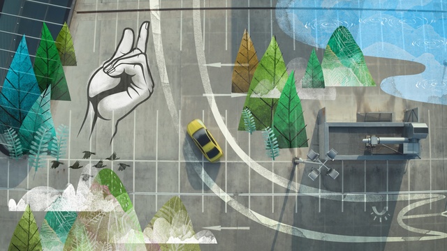 Video Reference: green, wall, architecture, art, design, mural, glass, artwork, graphics