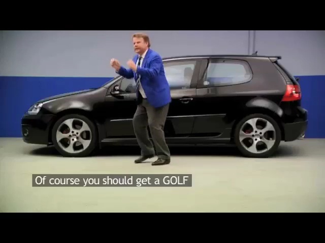 Video Reference: car, land vehicle, vehicle, blue, motor vehicle, volkswagen, mode of transport, automotive design, city car, hatchback, Person
