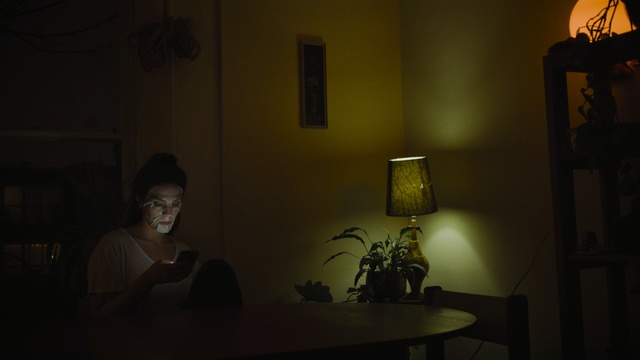 Video Reference: darkness, light, room, night, lighting, light fixture, lamp, house, interior design, window, Person