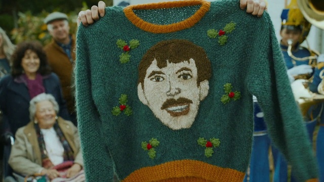 Video Reference: Sweater, Outerwear, Turquoise, Human, Top, Textile, T-shirt, Art, Neck, Sleeve