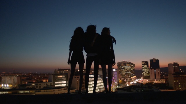 Video Reference: Sky, Skyline, City, Night, Urban area, Metropolitan area, Human settlement, Cityscape, Silhouette, Dusk