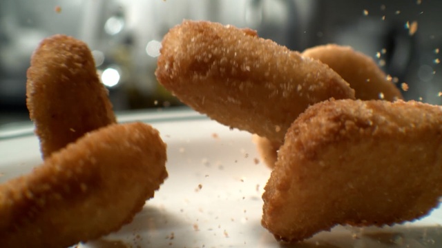 Video Reference: croquette, fried food, dish, chicken nugget, appetizer, frying, food, deep frying, rissole, fish stick