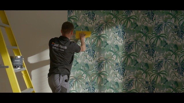 Video Reference: Wall, Green, Yellow, Art, Textile, World, Wallpaper, Person