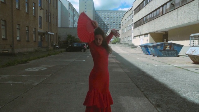Video Reference: red, dress, girl, vacation, fun, Person