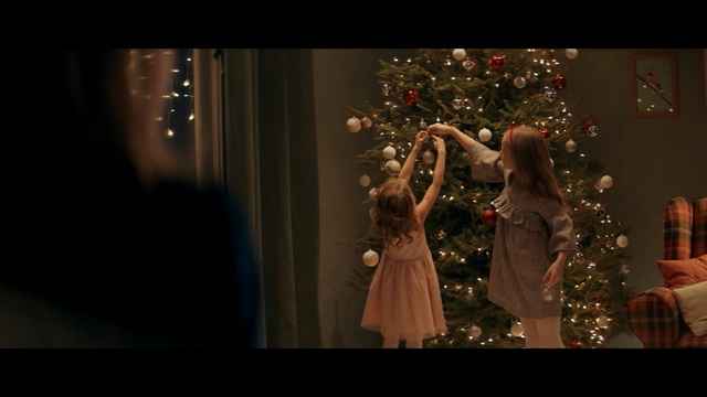 Video Reference: Photograph, Lady, Dress, Christmas, Fashion, Darkness, Snapshot, Christmas ornament, Tree, Tradition