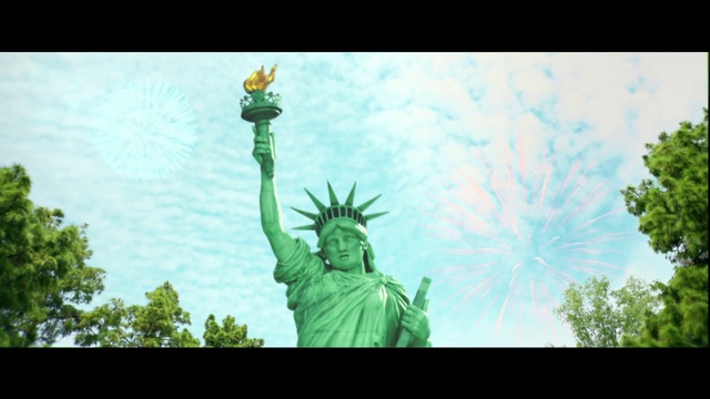 Video Reference: Green, Statue, Landmark, Monument, Tree, Sky, Art, Plant, Stock photography, Fictional character, Person