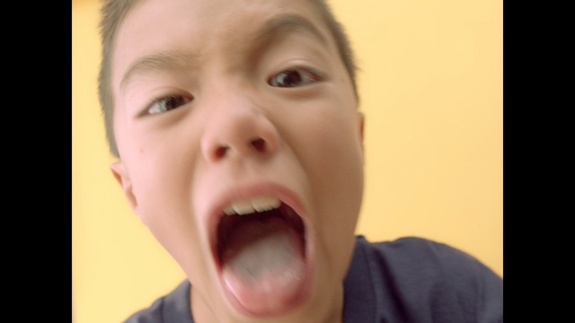 Video Reference: Face, Nose, Tongue, Facial expression, Child, Mouth, Shout, Cheek, Skin, Head