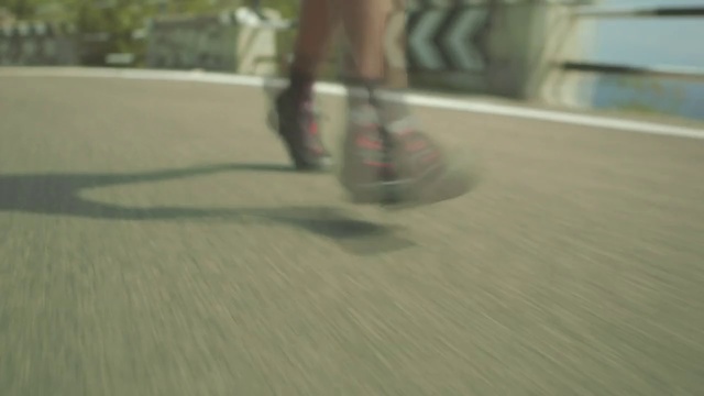Video Reference: Vehicle, Kick scooter, Floor, Recreation, Bicycle, Sports equipment, Freestyle bmx, Flooring, Hardwood, Asphalt