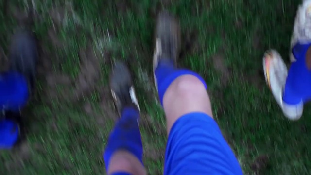 Video Reference: Blue, Cobalt blue, Green, Electric blue, Leg, Grass, Human leg, Leaf, Foot, Footwear, Person