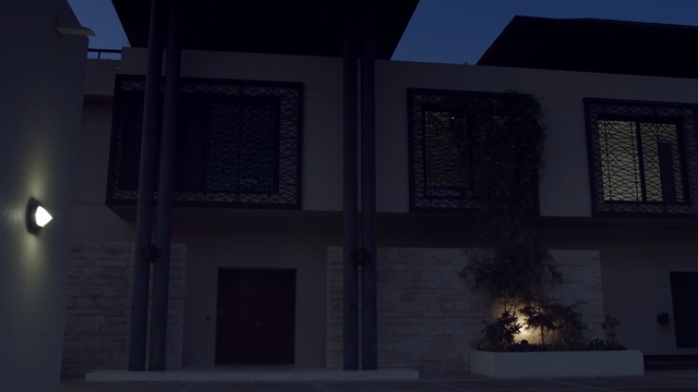 Video Reference: Blue, Home, Light, House, Property, Lighting, Sky, Architecture, Darkness, Night