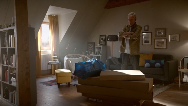 Video Reference: Room, Bed, Furniture, Property, Interior design, Floor, House, Comfort, Building, Bed sheet, Person