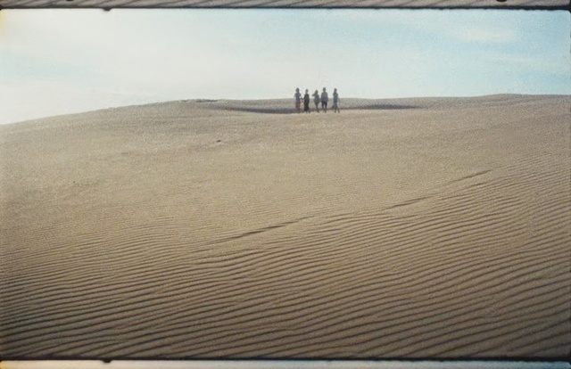 Video Reference: Sky, Sand, Natural environment, Horizon, Line, Landscape, Ecoregion, Desert, Cloud, Wood