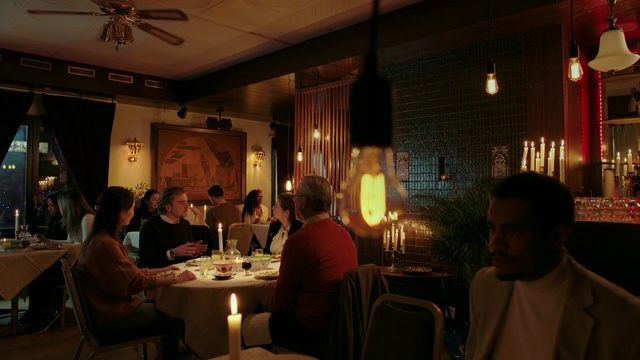 Video Reference: Restaurant, Event, Meal, Dinner, Fun, Room, Supper, Table, Night, Business