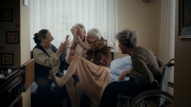 Video Reference: senior citizen, interaction, conversation, event, communication