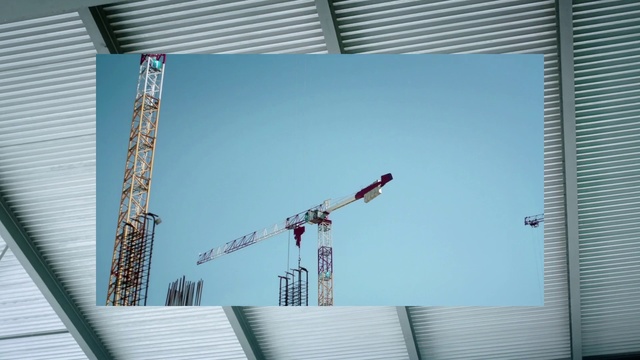 Video Reference: Crane, Construction equipment, Vehicle, Metal