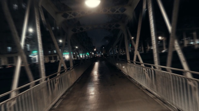 Video Reference: night, infrastructure, reflection, light, darkness, structure, architecture, urban area, metropolitan area, bridge, Person