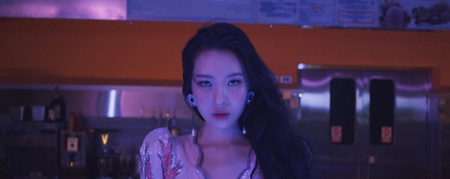 Video Reference: blue, purple, beauty, girl, light, snapshot, black hair, scene, darkness, fun, Person