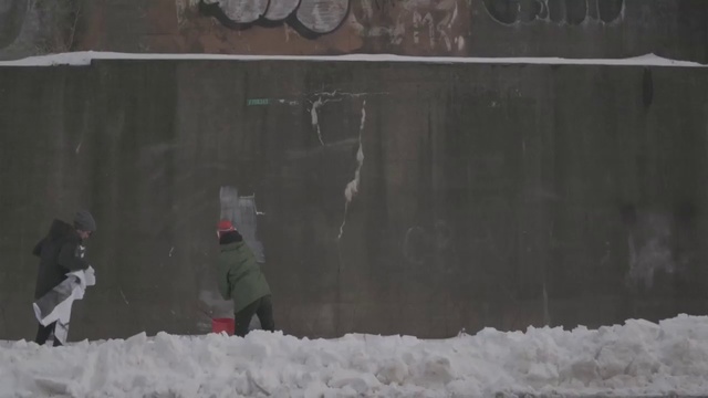 Video Reference: Snow, Wall, Winter, Freezing, Winter storm, Blizzard, Geological phenomenon, Art, Concrete