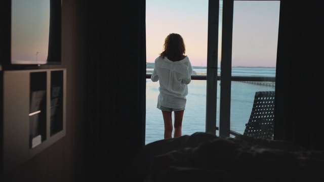 Video Reference: Water, Standing, Sea, Window, Vacation, Room, Tree, Photography, Sunlight, Tints and shades, Person