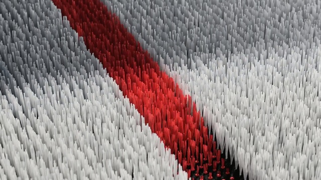 Video Reference: Red, White, Woolen, Wool, Textile, Woven fabric, Knitting, Close-up, Line, Pattern, Brush, Walking, Street