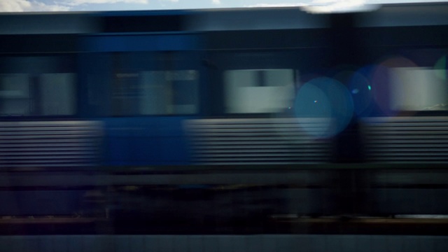 Video Reference: Blue, Transport, Rolling stock, Train, Mode of transport, Railroad car, Sky, Passenger car, Public transport, Line