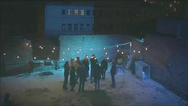 Video Reference: blue, snow, night, light, snapshot, ice, darkness, screenshot, atmosphere, winter, Person