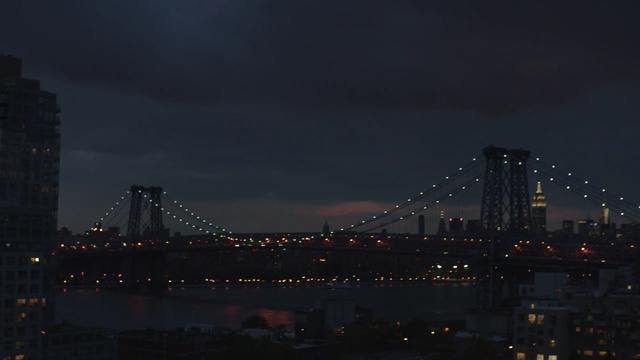 Video Reference: Sky, Metropolitan area, Night, City, Cityscape, Urban area, Bridge, Landmark, Metropolis, Human settlement, Person