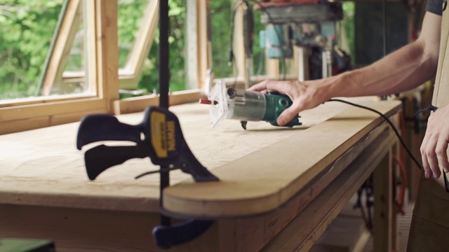 Video Reference: Table, Swing, Wood, Furniture, Wood stain, Workbench