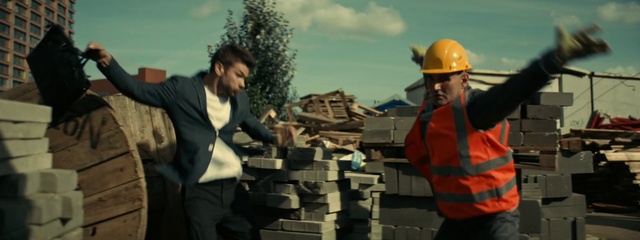 Video Reference: Construction worker, Personal protective equipment, Conversation, Hard hat, Bricklayer, Travel