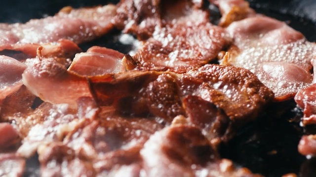 Video Reference: meat, beef, animal source foods, dish, pork, tocino, recipe, fried food, bacon