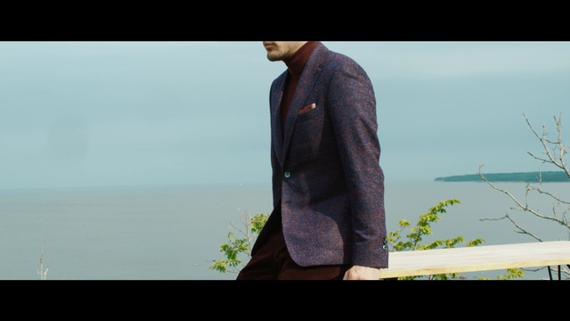 Video Reference: sky, male, outerwear, standing, human, sea, screenshot, water, fun, tree