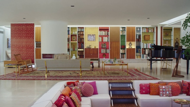 Video Reference: Living room, Room, Interior design, Furniture, Building, Property, Lobby, House, Table, Waiting room