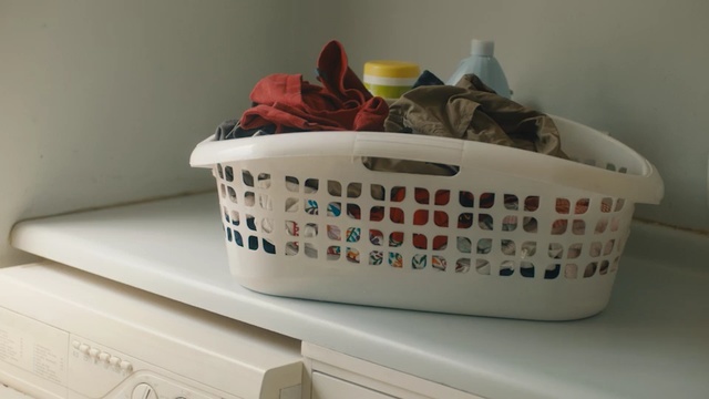 Video Reference: Basket, Room, Storage basket, Plastic, Laundry, Home accessories, Person